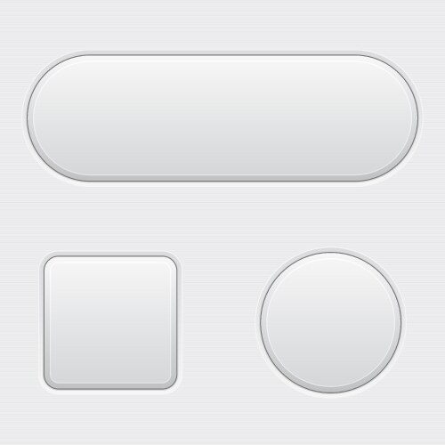 White Matted Buttons - Set of 3D Rounded Buttons vector image