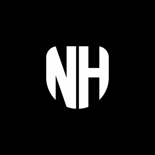 Nh logo monogram with circular shape shield Vector Image