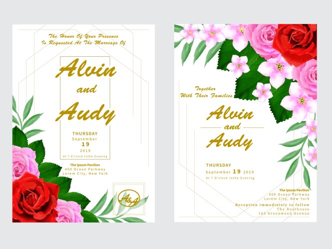 Wedding invitation card design – Free Vector | VectorStock
