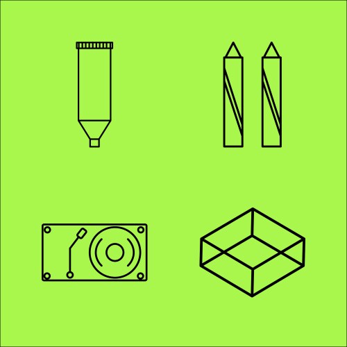 Design elements simple linear outline icon set vector image