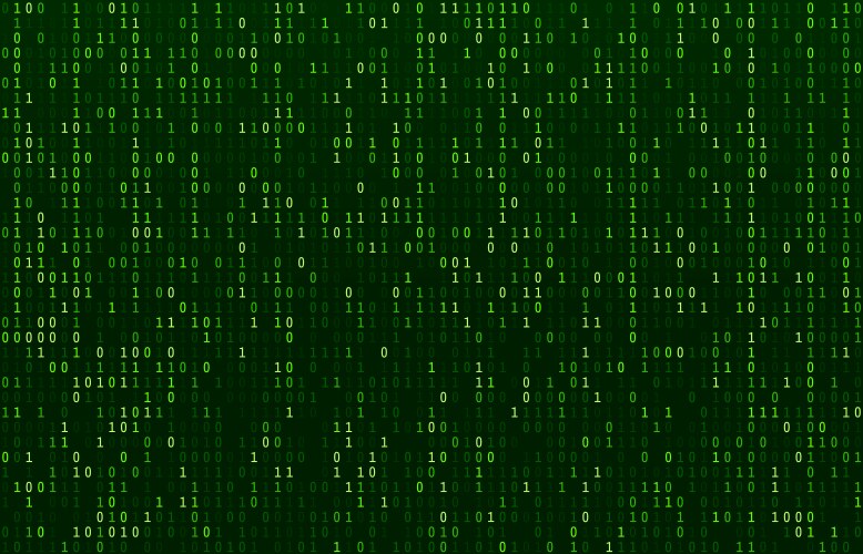 Matrix code stream green data codes screen vector image