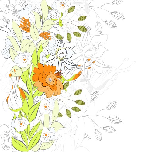 Floral frame with flowers Royalty Free Vector Image