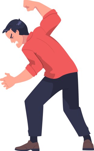 Man aggressor with fist abusing and insulting weak vector image