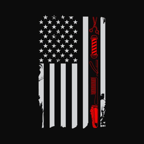 Barber US Flag Hairdresser Vector Image