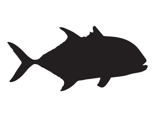 giant trevally fish silhouette art vector image