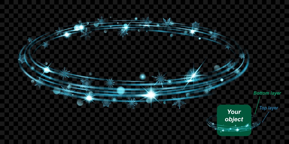 Colored glowing two layered rings Royalty Free Vector Image