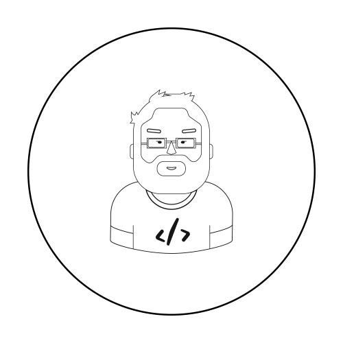 Programmer icon in outline style isolated on white vector image