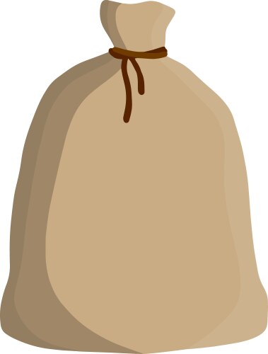 Canvas burlap bag cartoon flat Vector Image