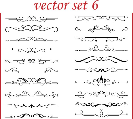 Set calligraphic design elements Royalty Free Vector Image