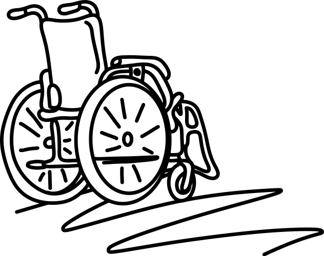 Wheelchair Sketch with Copy Space Vector Image