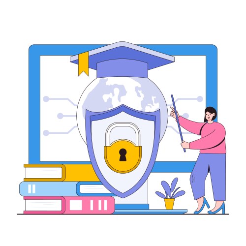 Trajectory education concept with characters Vector Image