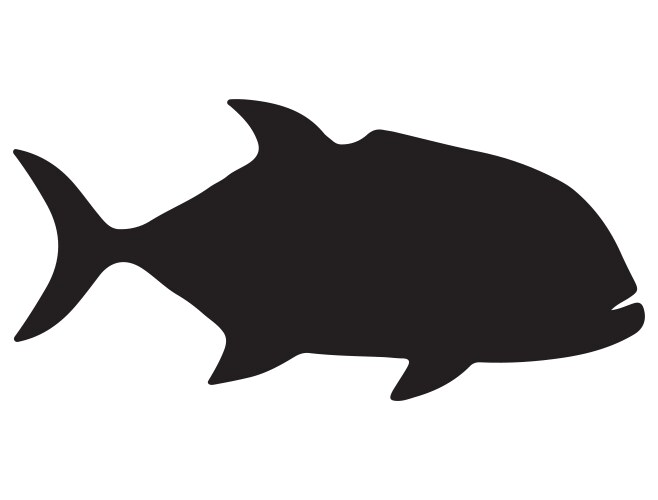 Giant trevally fish silhouette art vector image