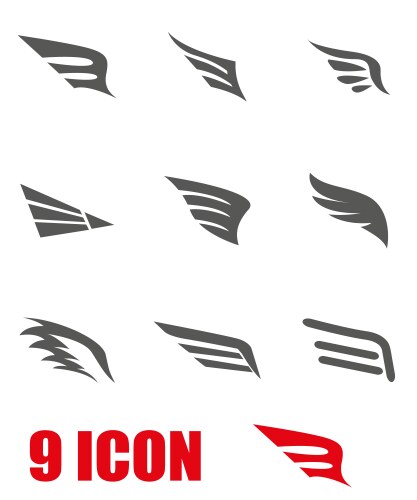 Wings icons set 1 Royalty Free Vector Image - VectorStock