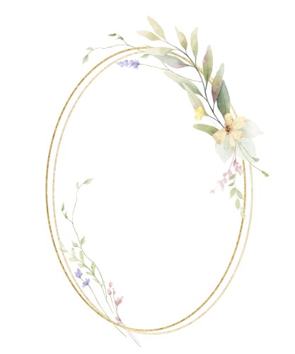 watercolor delicate floral frame vector