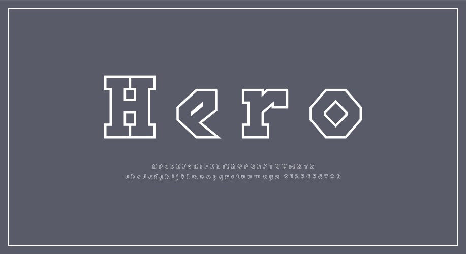 hollow slab serif letters font in viking style vector image