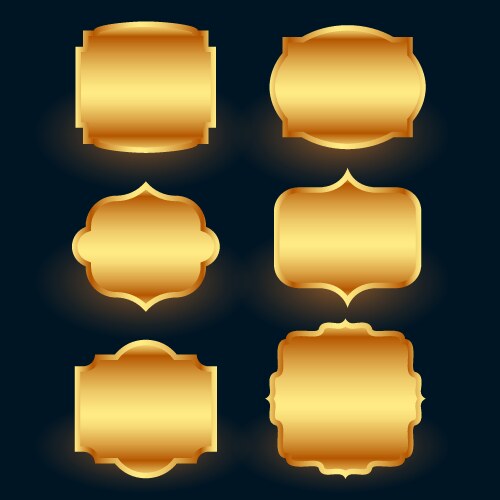 Golden vintage frame labels set Royalty Free Vector Image