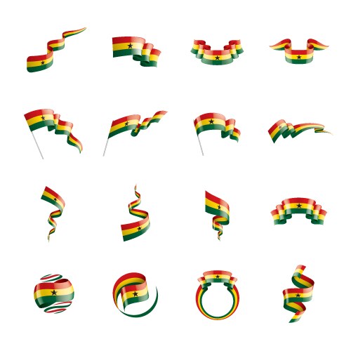Ghana flag on a white Vector Image