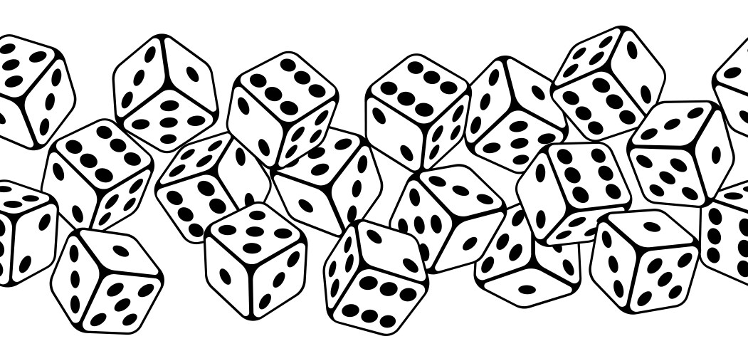 Pattern with playing dice game craps image vector image