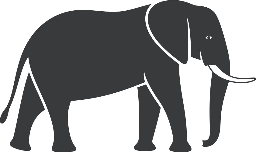 Elephant monochrome logo Royalty Free Vector Image