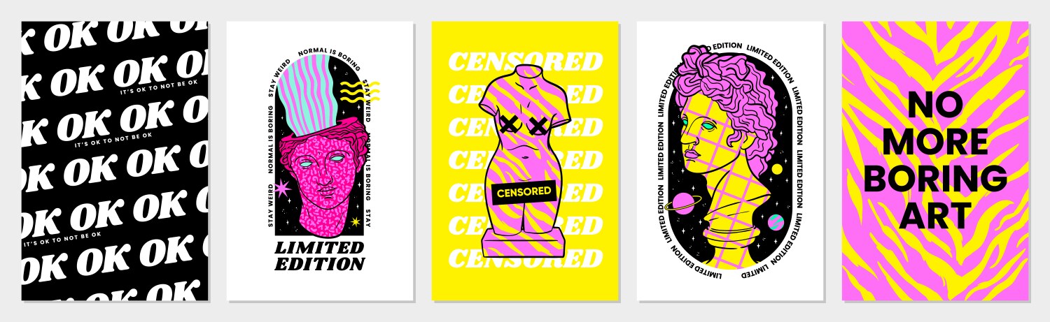 Psychedelic Acid Posters vector image