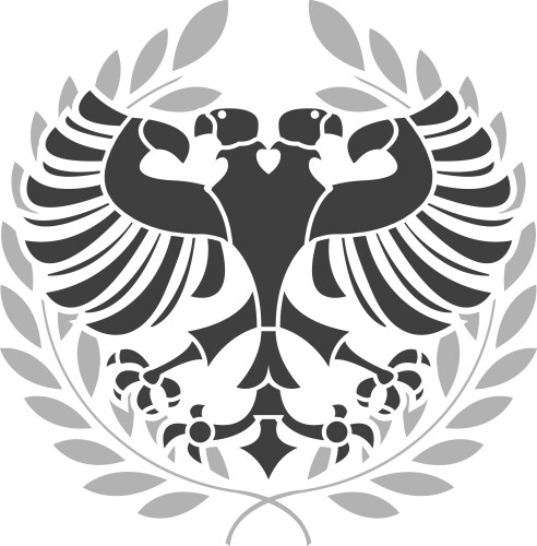 Doubleheaded heraldic eagle with crown Royalty Free Vector