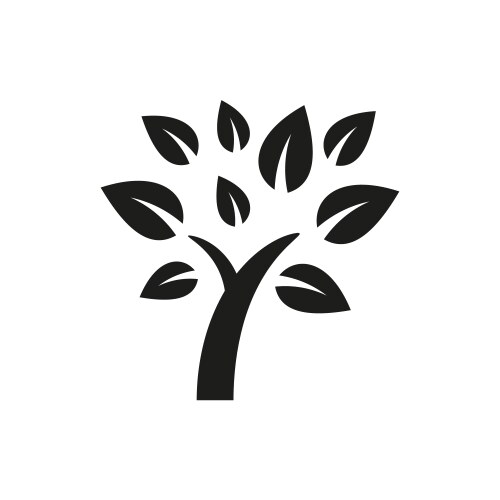 simple minimal black tree icon symbol style design vector image