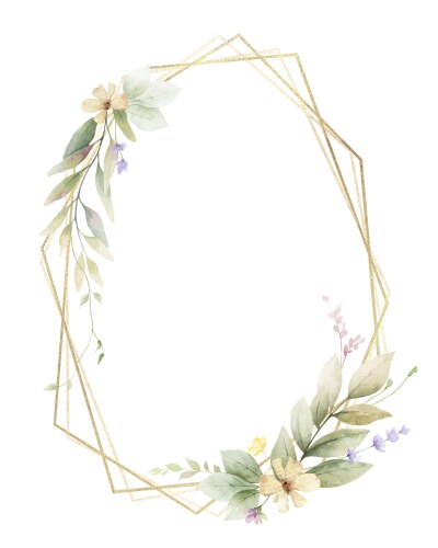 watercolor delicate floral frame vector