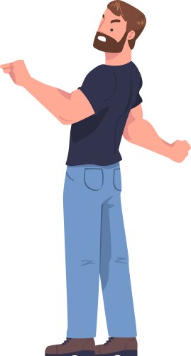 Man aggressor with fist abusing and insulting weak vector image