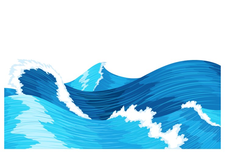 Blue Ocean Wave Royalty Free Vector Image - VectorStock