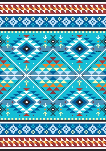 Aztec tribal seamless blue and navy pattern Vector Image