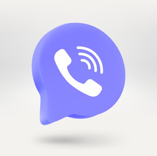 violet speech cloud with cellphone tube 3d icon vector