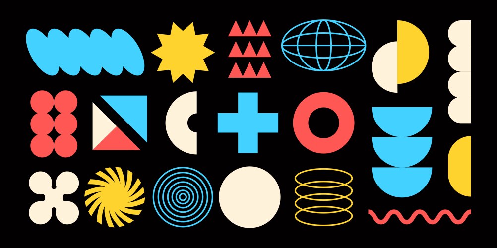 Y2K Geometric Shapes - Retro Aesthetic – Royalty-Free Vector | VectorStock