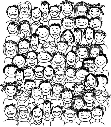 Diverse Group of People Sketch Vector Image