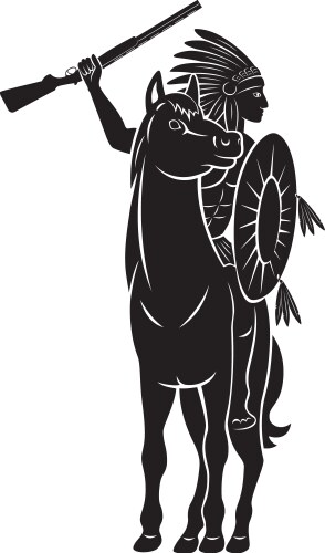 Indian on horseback Royalty Free Vector Image - VectorStock