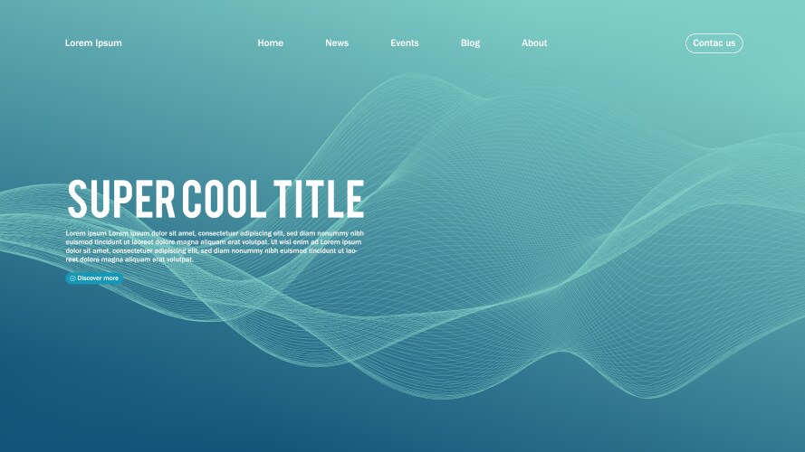 Landing page abstract design template for website vector image