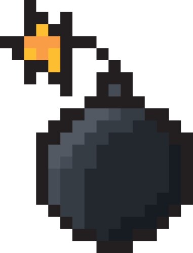 Pixel art bomb poster – Royalty-Free Vector | VectorStock