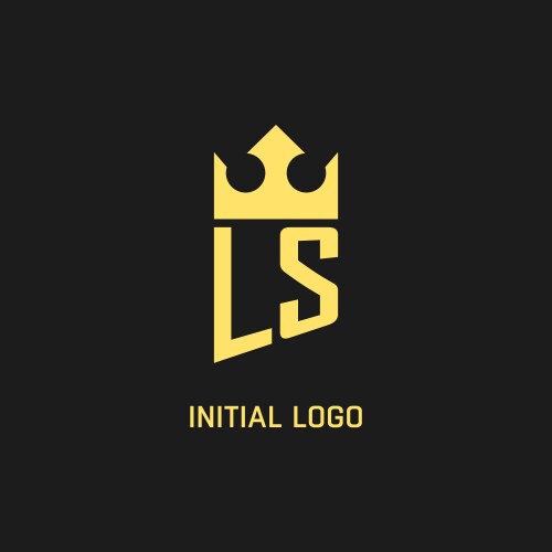 Mj initial shield crown logo Royalty Free Vector Image