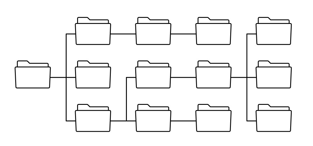 Computer files directory line pattern folders Vector Image
