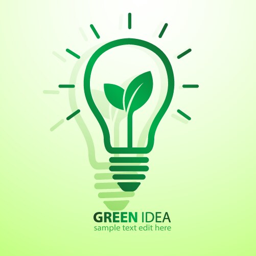 Green eco energy concept lightbulb Royalty Free Vector Image