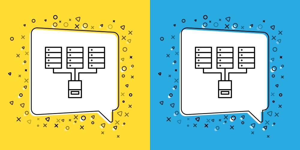 Set line server data web hosting icon isolated vector image