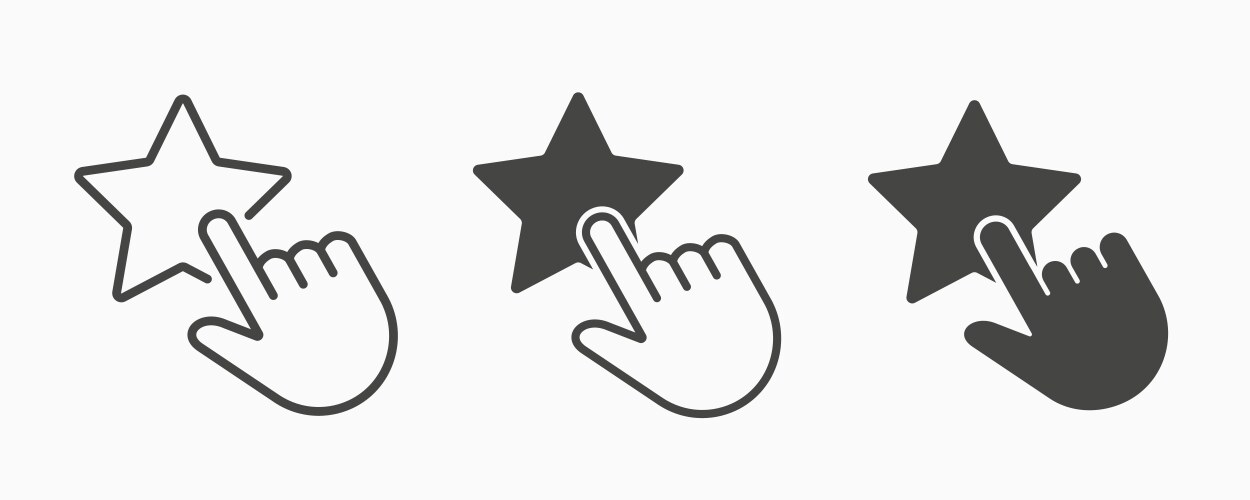 hand click star icon isolated vector image