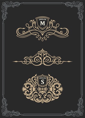 Royal Crest & Emblem Set – Royalty-Free Vector | VectorStock