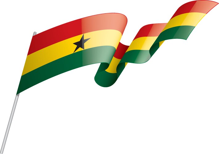 Ghana flag on a white Vector Image