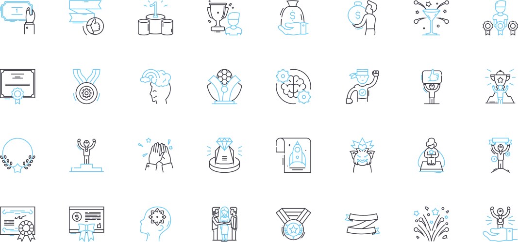 Operating system linear icons set windows linux vector image