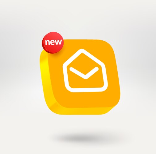 message button with new label mobile application vector