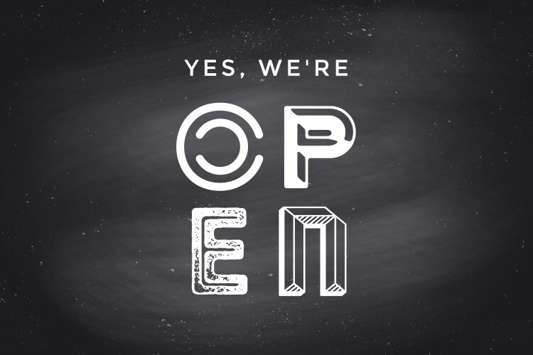 Open sign board for door banner poster Royalty Free Vector