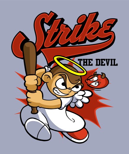 Strike the devil Vector Image