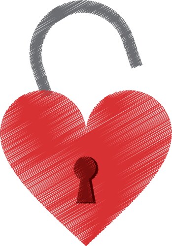 Drawing padlock shaped heart loved Vector Image