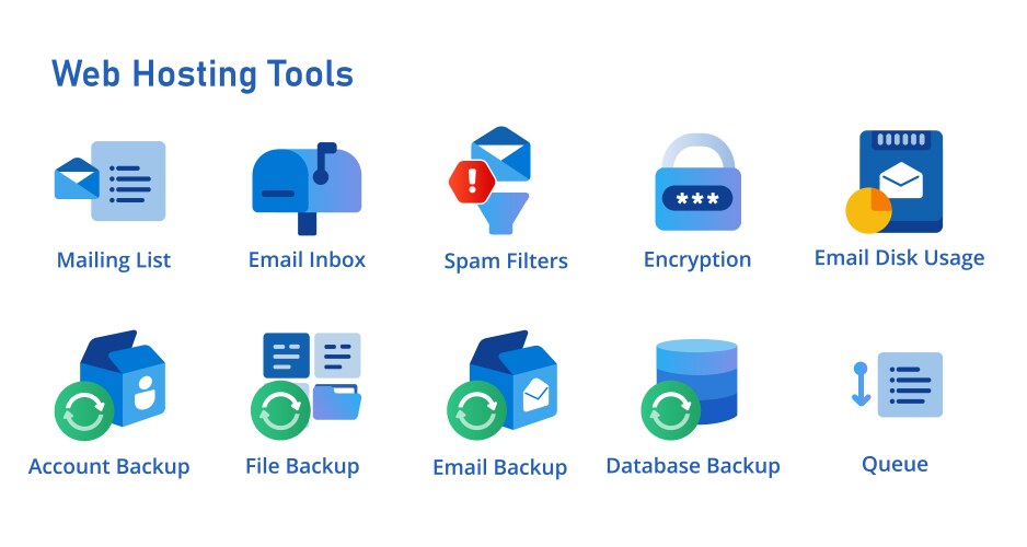 Icon set collection of mail inbox encryption vector image