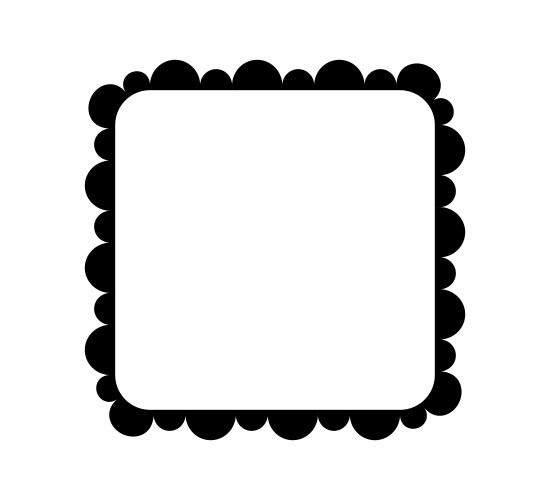 Scalloped edge square frame simple rectangle vektorbild